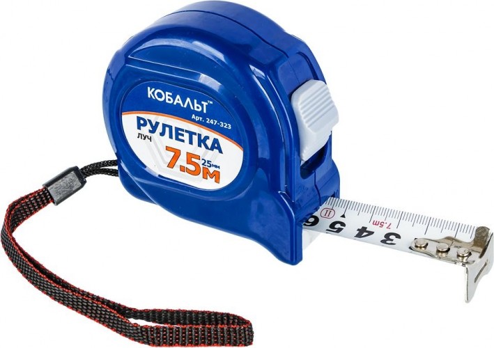 Рулетка Кобальт 247-323 луч 7,5мx25мм, корпус из abs пластика - изображение 2