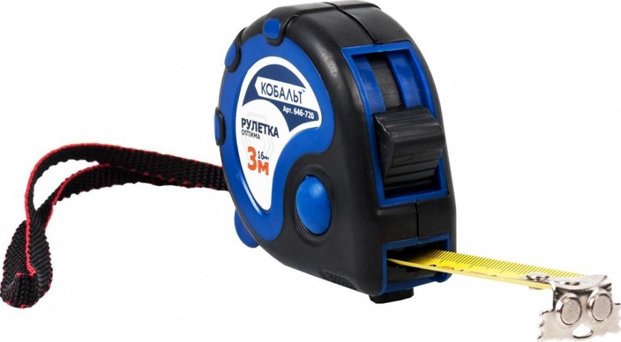 Рулетка Кобальт 646-720 оптима 3мx16мм двухкомпонентный корпус - изображение 2