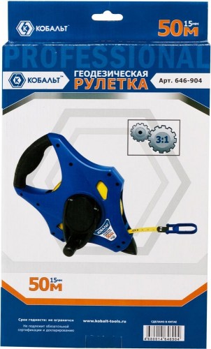 Рулетка Кобальт 646-904 геодезическая 50мx15мм открытый корпус - изображение 3