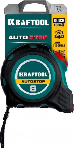 Рулетка KRAFTOOL AutoStop 8м/25мм профессиональная с автостопом 3412-8-25 - изображение 2