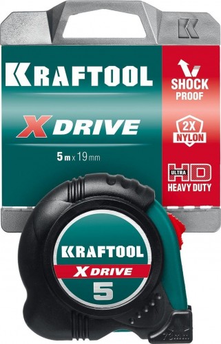 Рулетка KRAFTOOL X-Drive 5м/19мм с ударостойким обрезиненным корпусом 34122-05-19_z02 - изображение 3
