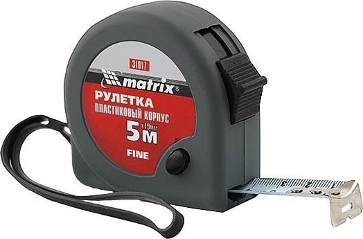 Рулетка MATRIX 5 мх19 мм fine, пластиковый корпус 31017