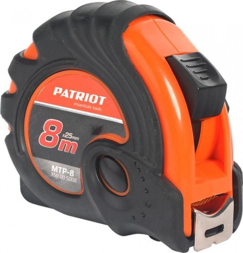 Рулетка PATRIOT MTP-8 8м, ударопрочный корпус, обрезиненная 350005008
