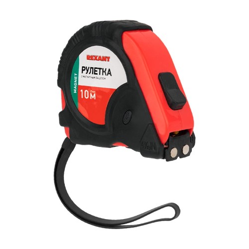 Рулетка REXANT 12-9017 Профи прорезиненный корпус, магнитная, 10мх25мм