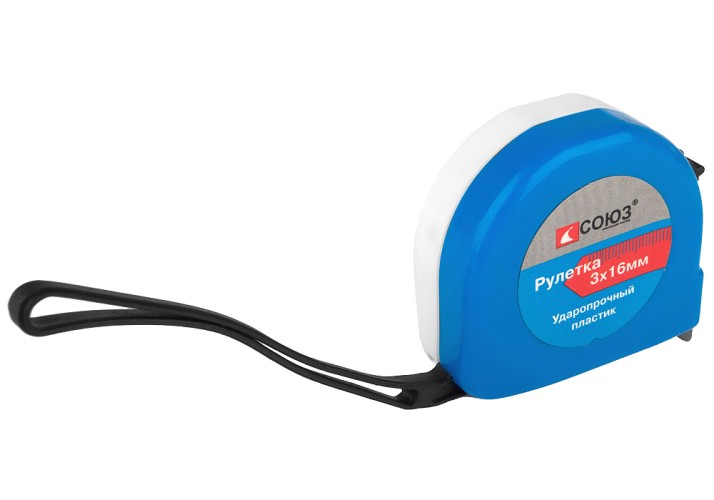 Рулетка СОЮЗ 20 316 3х16мм, пластиковый корпус 20316