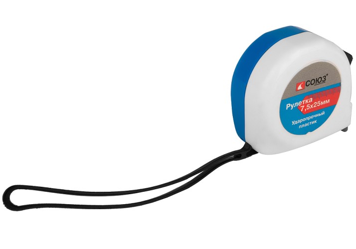 Рулетка СОЮЗ 20 825 7,5х25мм, пластиковый корпус 20825