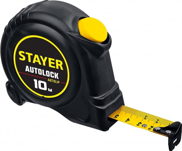 Рулетка STAYER АutoLock 10 / 25мм с автостопом 2-34126-10-25