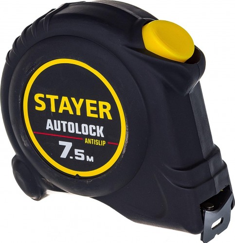 Рулетка STAYER АutoLock 7.5 / 25мм с автостопом 2-34126-07-25_z02