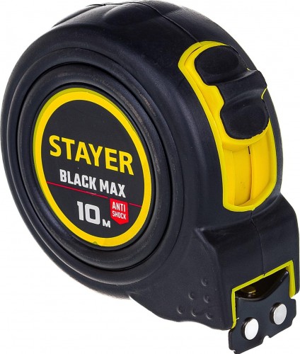 Рулетка STAYER BlackMax 10 / 25мм в ударостойком полностью обрезиненном корпу 3410-10_z02 - изображение 2