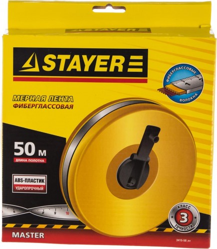 Рулетка STAYER F-50 мерная лента "master" фиберглассовое двустороннее  3415-50_z01 - изображение 3