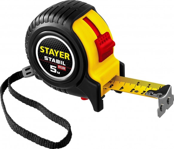 Рулетка STAYER STABIL 5м / 25мм профессиональная в ударостойком обрезине 34131-05-25_z02