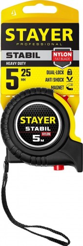 Рулетка STAYER STABIL 5м / 25мм профессиональная в ударостойком обрезине 34131-05-25_z02 - изображение 3