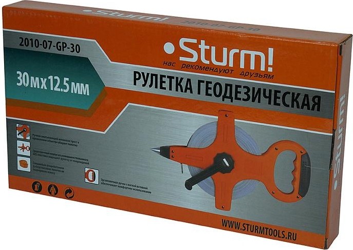 Рулетка Sturm 2010-07-GP-30 геодезическая 30 м, фибергласс - изображение 5
