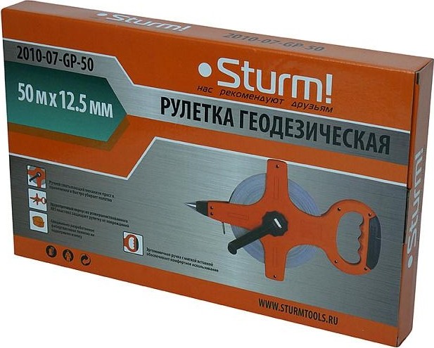 Рулетка Sturm 2010-07-GP-50 геодезическая 50 м, фибергласс - изображение 5