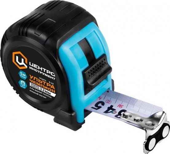 Рулетка ЦЕНТРОИНСТРУМЕНТ УЛЬТРА-ЧЕМПИОН 10.0 м с фиксатором УЛЬТРА-ЧЕМПИОН 10М-32ММ