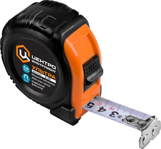 Рулетка ЦЕНТРОИНСТРУМЕНТ Ультра 10.0 м с фиксатором УЛЬТРА 10М-25ММ (ULTRA)