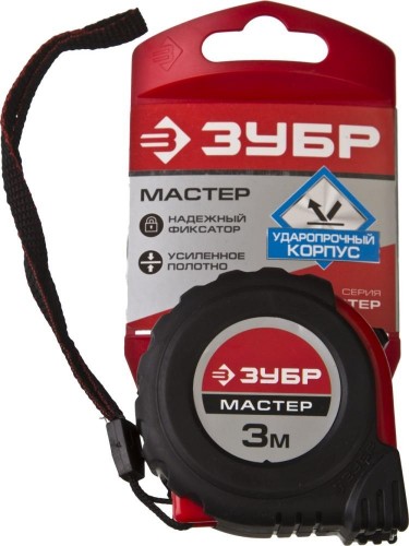 Рулетка ЗУБР МАСТЕР 3м / 16мм с ударостойким обрезиненным корпусом 34055-03-16_z03 - изображение 2