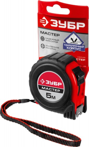 Рулетка ЗУБР МАСТЕР 5м / 19мм с ударостойким обрезиненным корпусом 34055-05-19_z03 - изображение 4