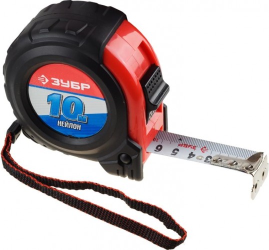 Рулетка ЗУБР ПРОФИ 10м / 25мм с ударостойким обрезиненным корпусом 34056-10-25_z02