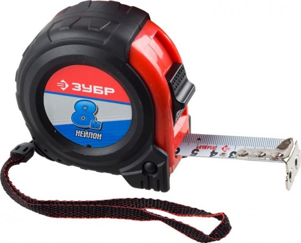 Рулетка ЗУБР ПРОФИ 8м / 25мм с ударостойким обрезиненным корпусом 34056-08-25_z02