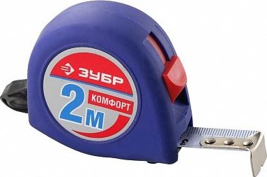 Рулетка ЗУБР СТАНДАРТ 2м / 16мм с ударостойким корпусом (abs) и противос 34016-2