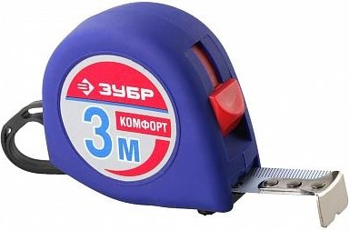 Рулетка ЗУБР СТАНДАРТ 3м / 16мм с ударостойким корпусом (abs) и противос 34016-3