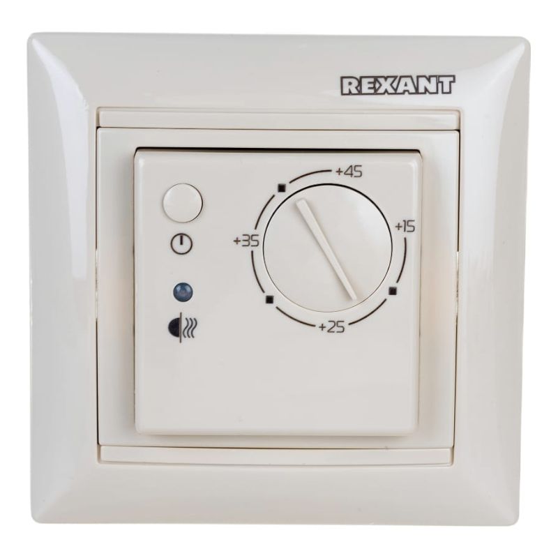 Механический встраиваемый терморегулятор "RX-308B" от +15 до +45 г, бежевый
