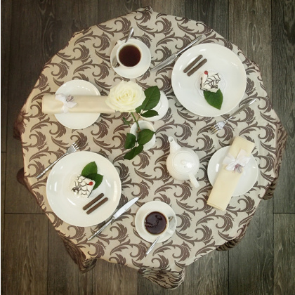 САЛФЕТКА 45х45см МАТИ коричневая с золотом перья[06С26-КВ 1625/050303+191436] - изображение 2