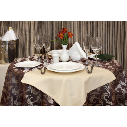 САЛФЕТКА 45х45см МАТИ коричневая с золотом перья[06С26-КВ 1625/050303+191436] - изображение 3