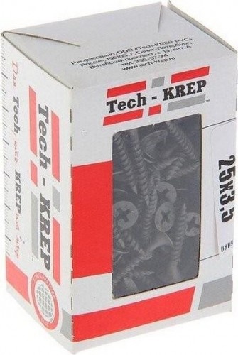 Саморез Tech-KREP 3,5 х  25 (коробка 200 шт.) с частым шагом для гипсокартона 102129