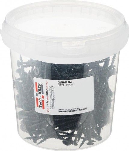 Саморез Tech-KREP 3,8 х  45 (ведро 500 шт.) с редким шагом для гипсокартона 100082
