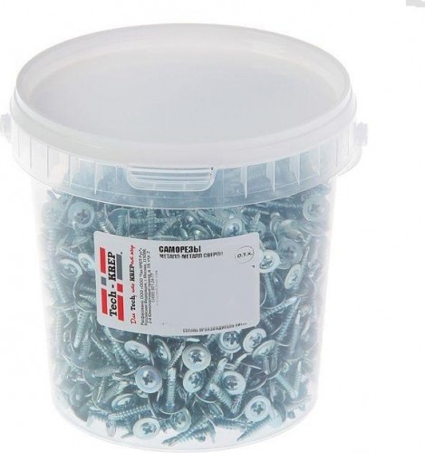 Саморез Tech-KREP 4,2 х 25 (ведро 1000 шт.) с прессшайбой со сверлом 100998