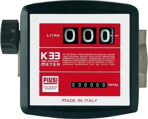 Счетчик механический PIUSI K 33 ver.В дизель- 3-х разрядный для отпуска топлива  000551000 000551000 - изображение 2