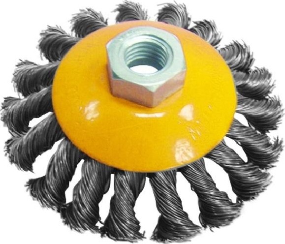 Щетка для УШМ Biber 70 977 дисковая витая 100мм тов-076222