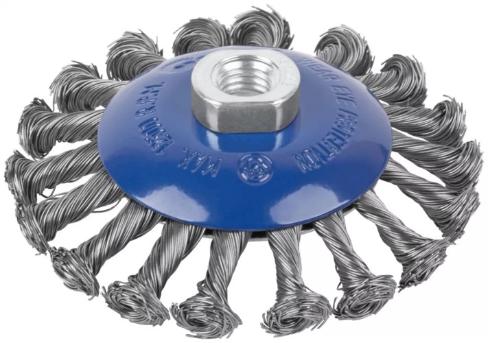 Щетка для УШМ Cutop Profi М14, тип "Тарелка" крученая проволока 0,5 мм, 115  82-529