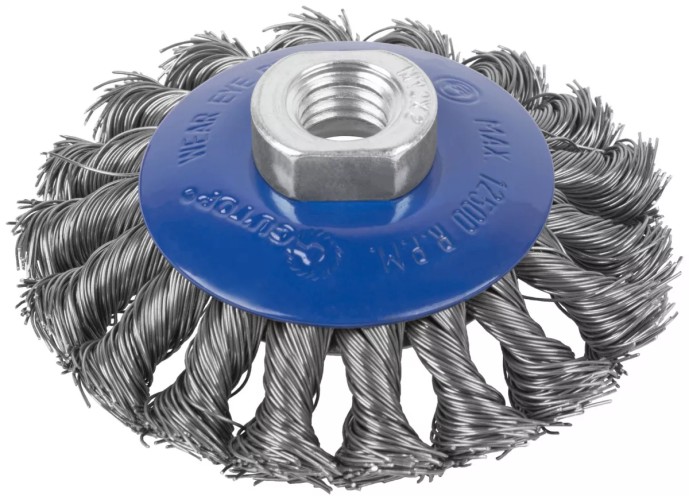 Щетка для УШМ Cutop Profi М14, тип "Тарелка" крученая проволока 0,5 мм, 100  82-528