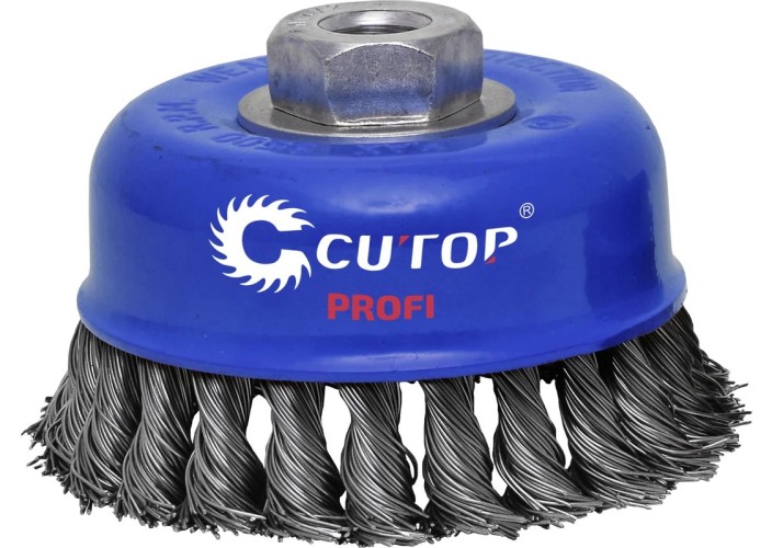 Щетка для УШМ Cutop Profi М14, тип "Чашка" крученая витая проволока 0,5 мм,  82-523