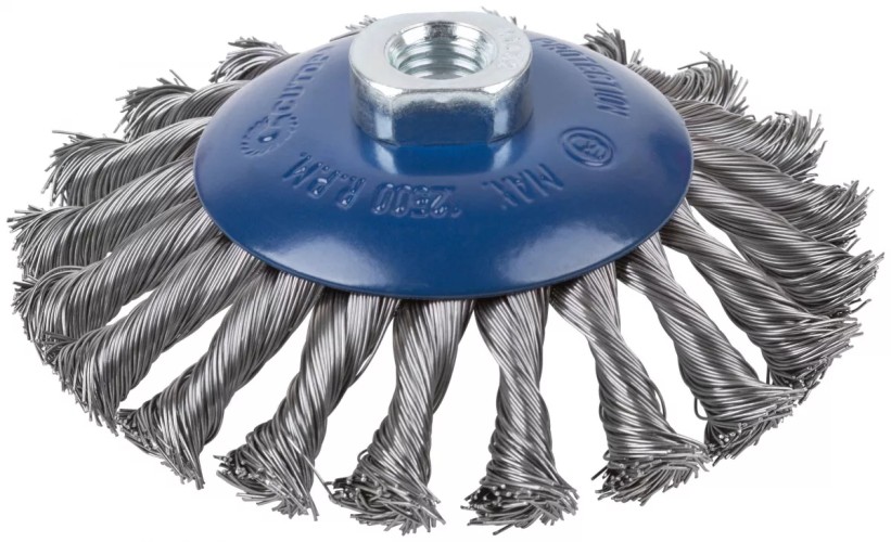Щетка для УШМ Cutop Profi М14, тип "Тарелка" крученая проволока 0,5 мм, 125  82-530