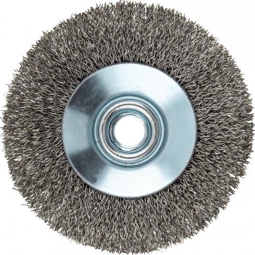 Щетка для УШМ Denzel 746 083 100 мм, м14, тарелка, витая нерж. проволока 0,3 мм 746083 - изображение 3