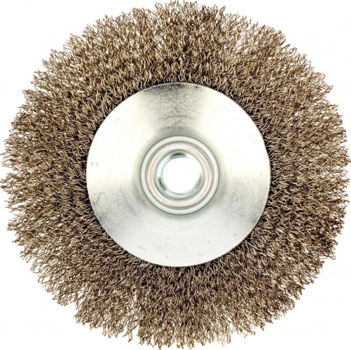 Щетка для УШМ Denzel 746 163 125 мм, м14, тарелка, витая нерж. проволока 0,3 мм 746163 - изображение 3