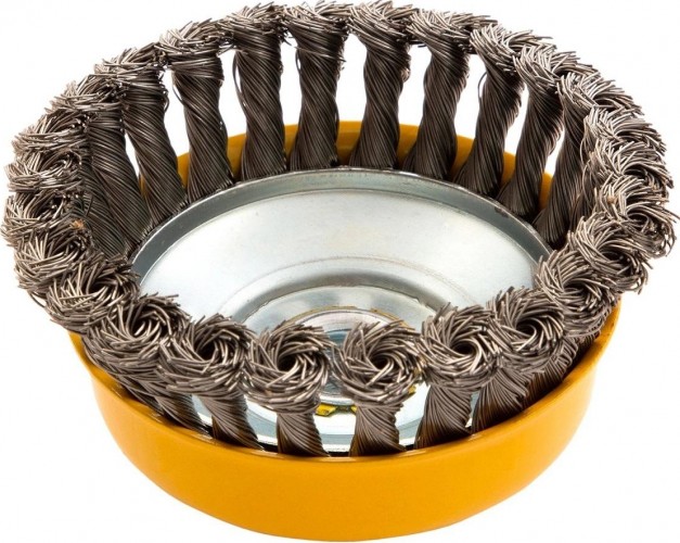 Щетка для УШМ Denzel 746 273 125 мм, м14, чашка, крученая нерж. проволока 0,5 м 746273 - изображение 3