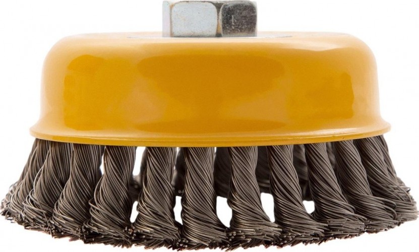 Щетка для УШМ Denzel 746 273 125 мм, м14, чашка, крученая нерж. проволока 0,5 м 746273 - изображение 2