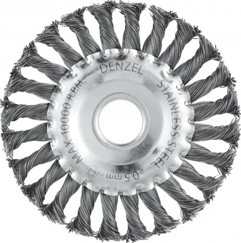 Щетка для УШМ Denzel 746 323 125 мм, нержавеющая проволока 0,5 мм 746323