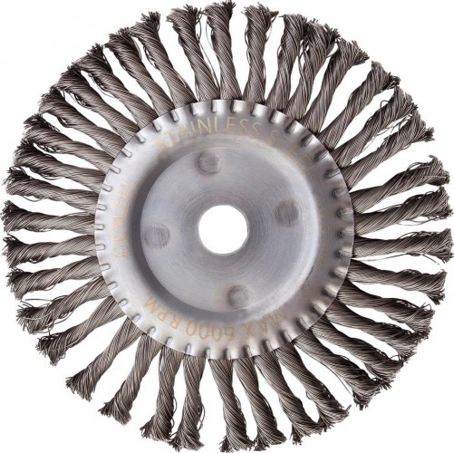 Щетка для УШМ Denzel 746 383 200 мм, нержавеющая проволока 0,5 мм 746383