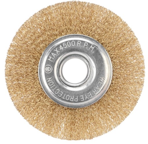 Щетка для УШМ Kranz KR-91-1242 витая латунированная проволока, 125мм