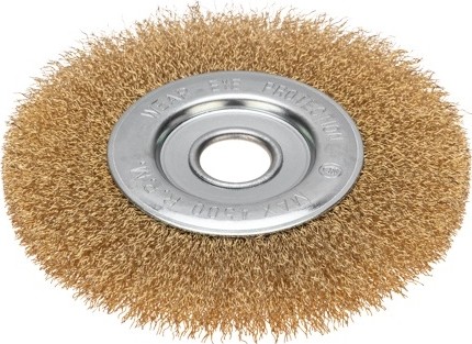 Щетка для УШМ Kranz KR-91-1232 витая латунированная проволока, 150мм, отв. 22,23м