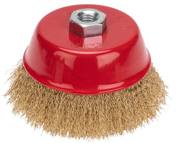 Щетка для УШМ Kranz KR-91-1210 чашечная витая латунированная проволока,125мм, М14