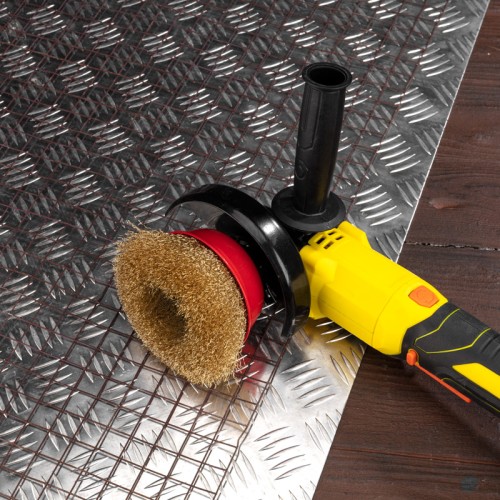 Щетка для УШМ Kranz KR-91-1210 чашечная витая латунированная проволока,125мм, М14 - изображение 2