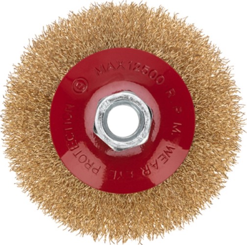 Щетка для УШМ Kranz KR-91-1205 коническая витая латунированная проволока, 100мм