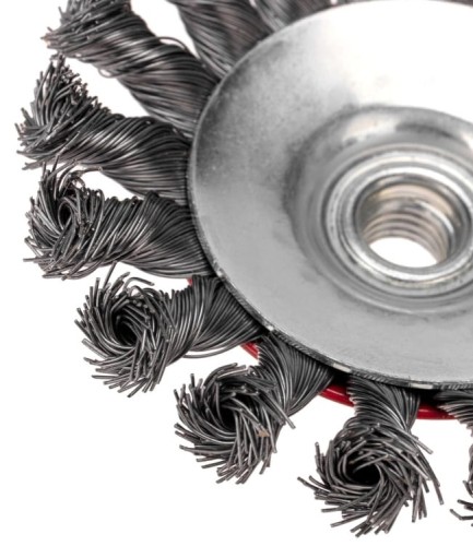 Щетка для УШМ Kranz KR-91-1202 коническая крученая стальная проволока, 115мм, М14 - изображение 2